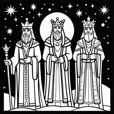 trzej królowie kolorowanka