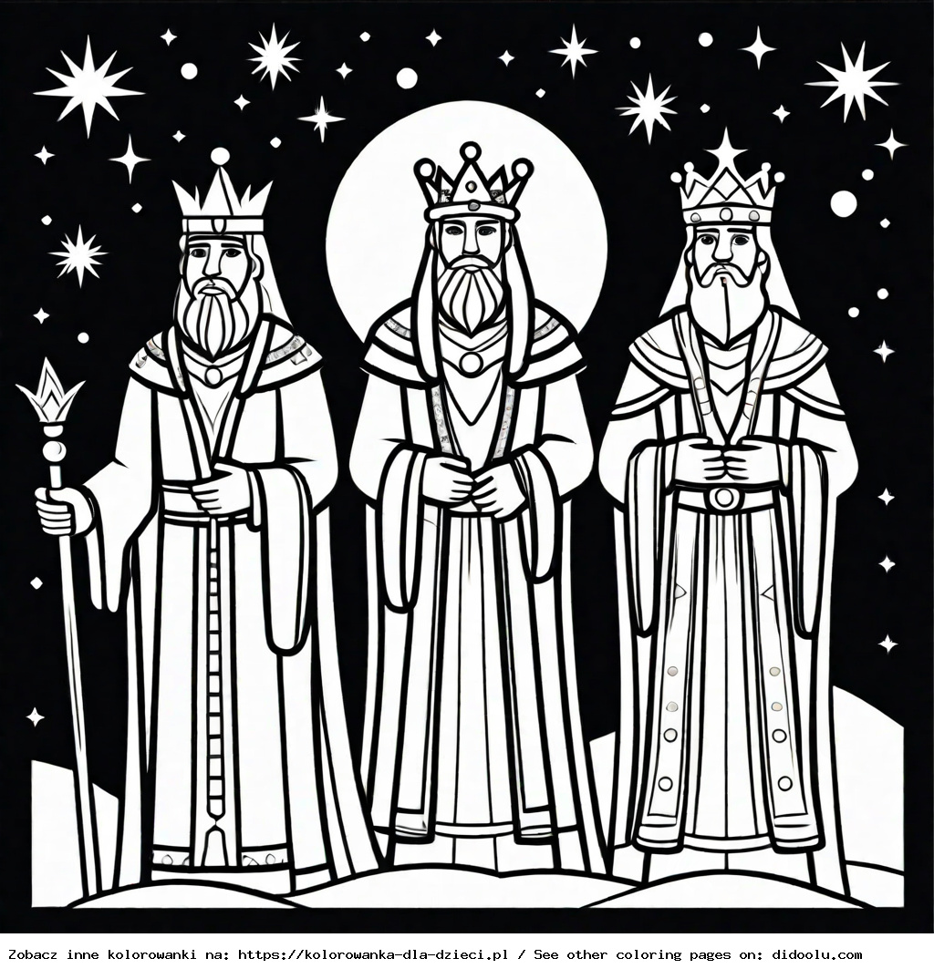 trzej królowie kolorowanka
