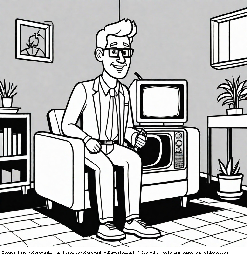 tv man kolorowanka do druku