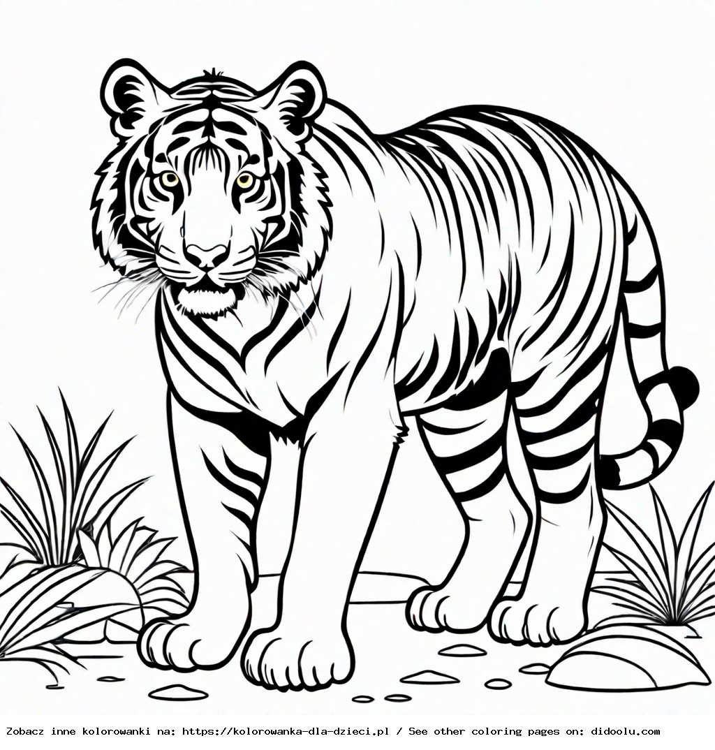 tygrys kolorowanka dla dzieci