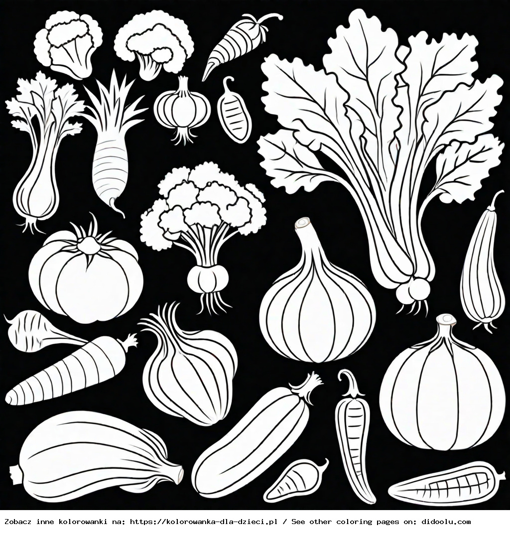 warzywa kolorowanki do druku
