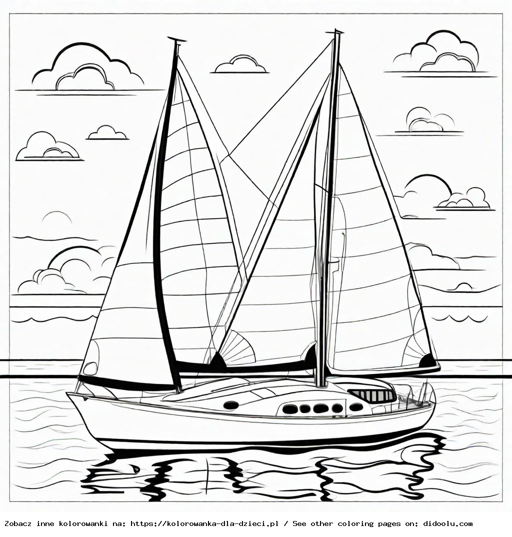 żaglówki kolorowanki