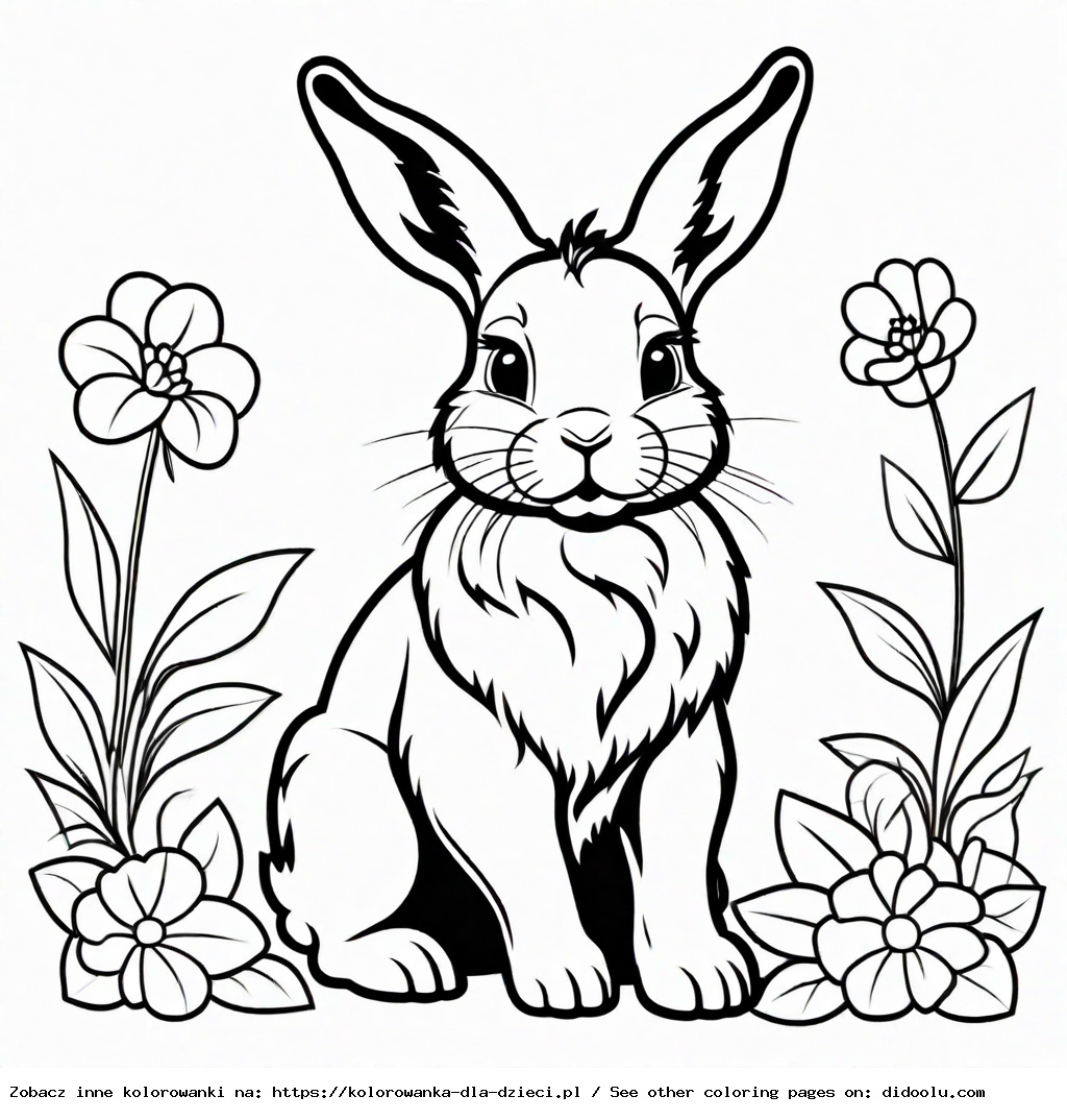 zajączek kolorowanka do druku