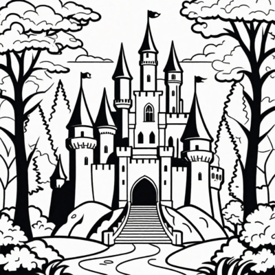 zamek kolorowanka do druku