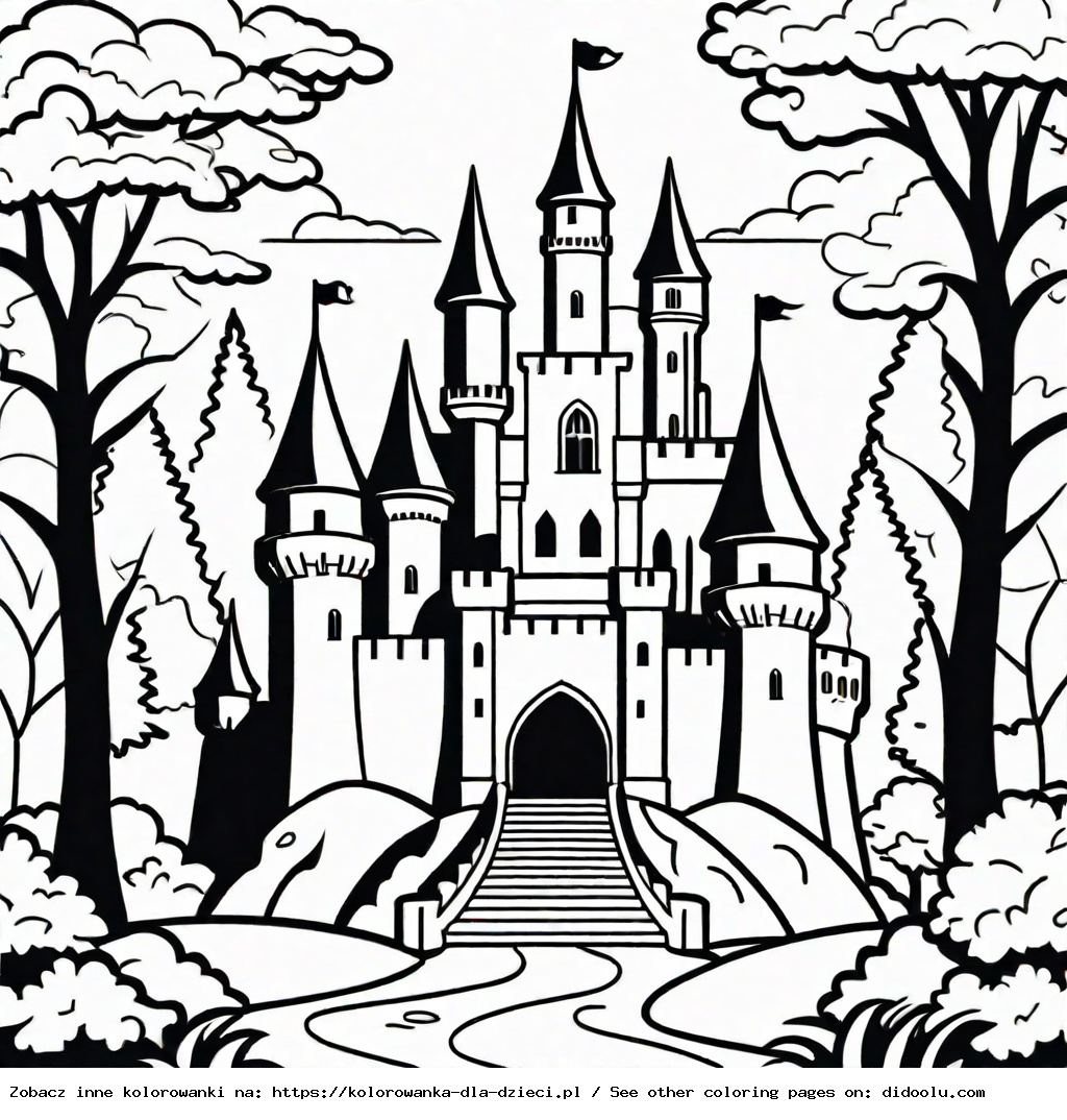 zamek kolorowanka do druku