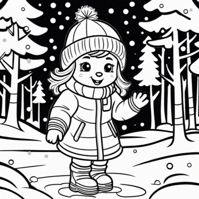 zimowe zabawy kolorowanki zimowe