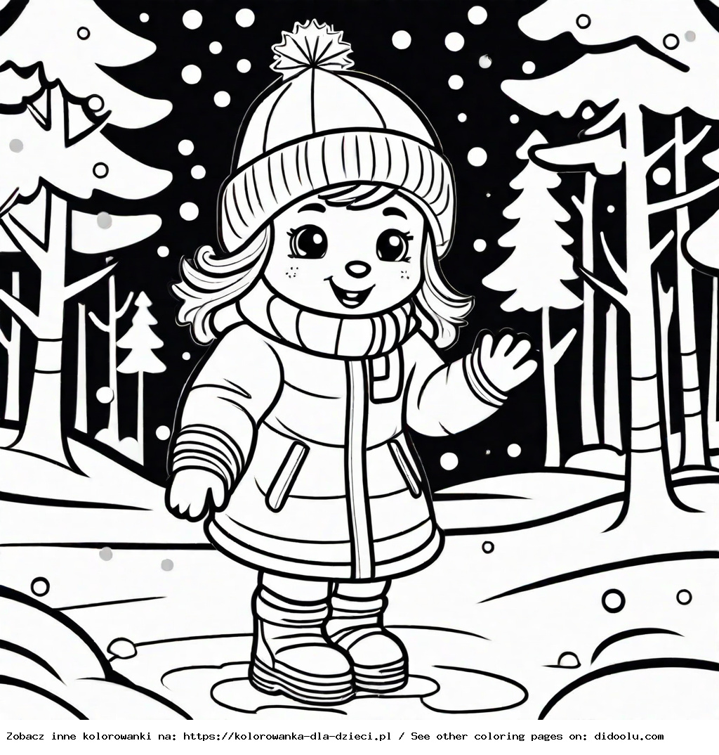 zimowe zabawy kolorowanki zimowe
