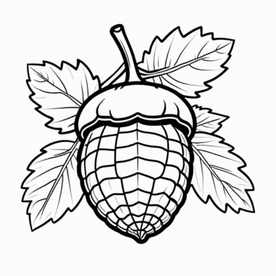 żołędzie kolorowanka