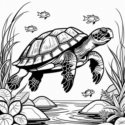 żółw kolorowanka do druku