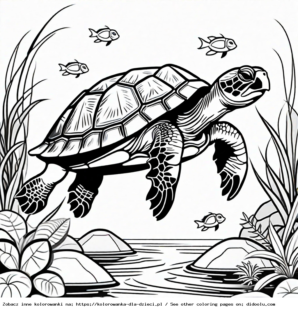 żółw kolorowanka do druku