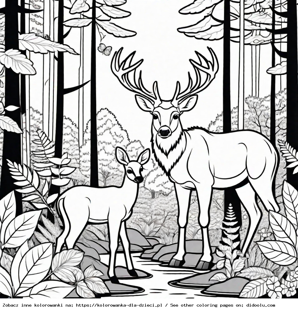 zwierzęta w lesie kolorowanka