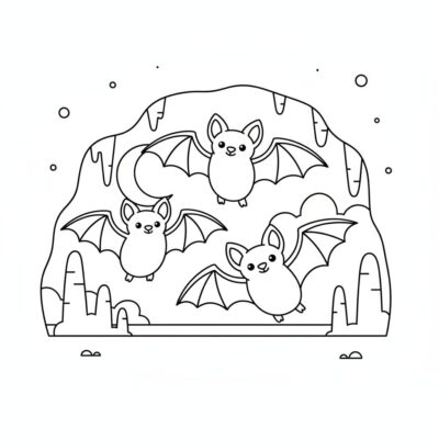Nietoperze w jaskini – zabawna kolorowanka