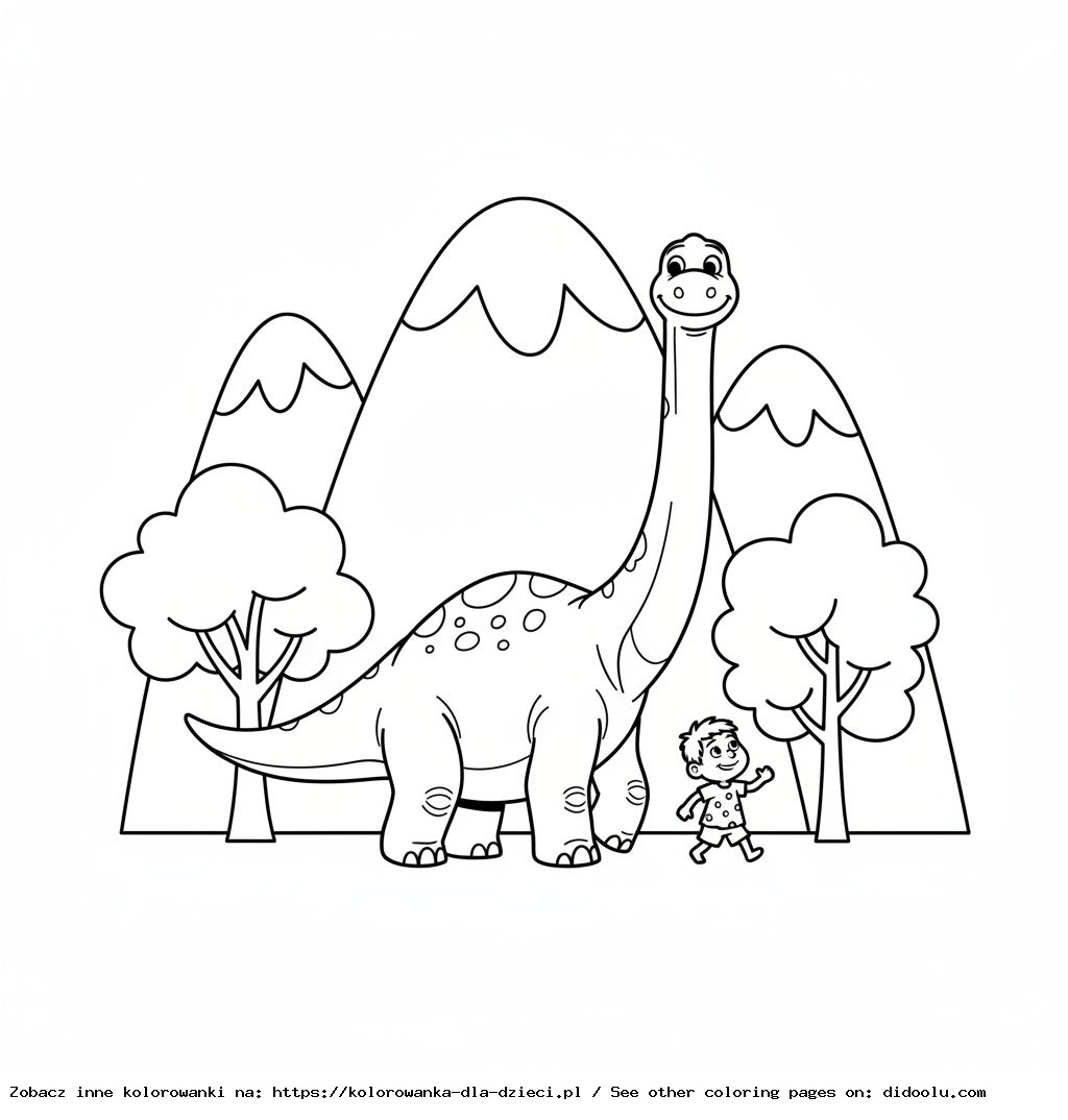 dobry dinozaur kolorowanka