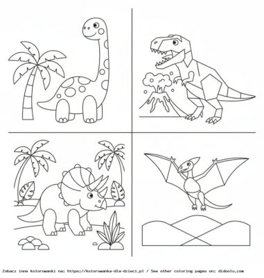 kolorowanki dinozaury do druku