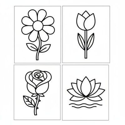 Kwiatowe kolorowanki dla dzieci do wydruku