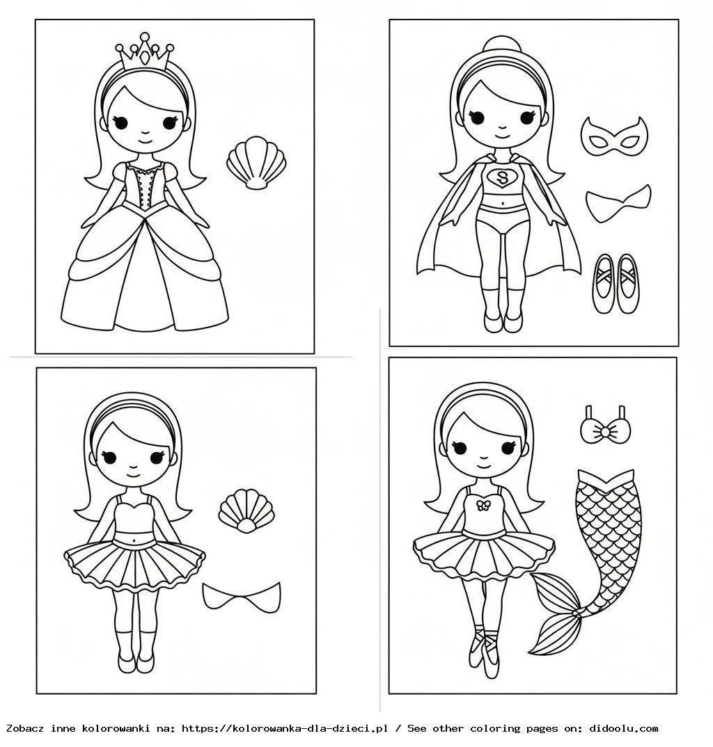kolorowanki do druku lalki do ubierania