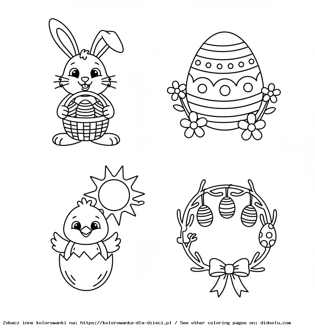 kolorowanki wielkanocne dla dzieci