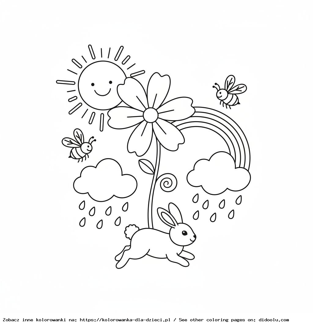 Wiosenne kolorowanki dla dzieci do wydruku