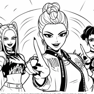 KPop Demon Hunters Kolorowanka do Druku dla Dziewczynek