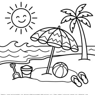 Kolorowanka Parasol Plażowy