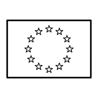 Kolorowanka dla dzieci: flaga Unii Europejskiej