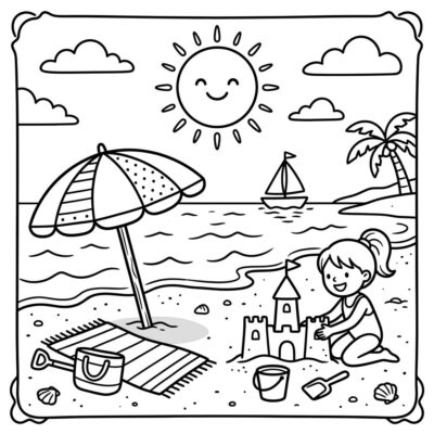Kolorowanka Plaża i Lato