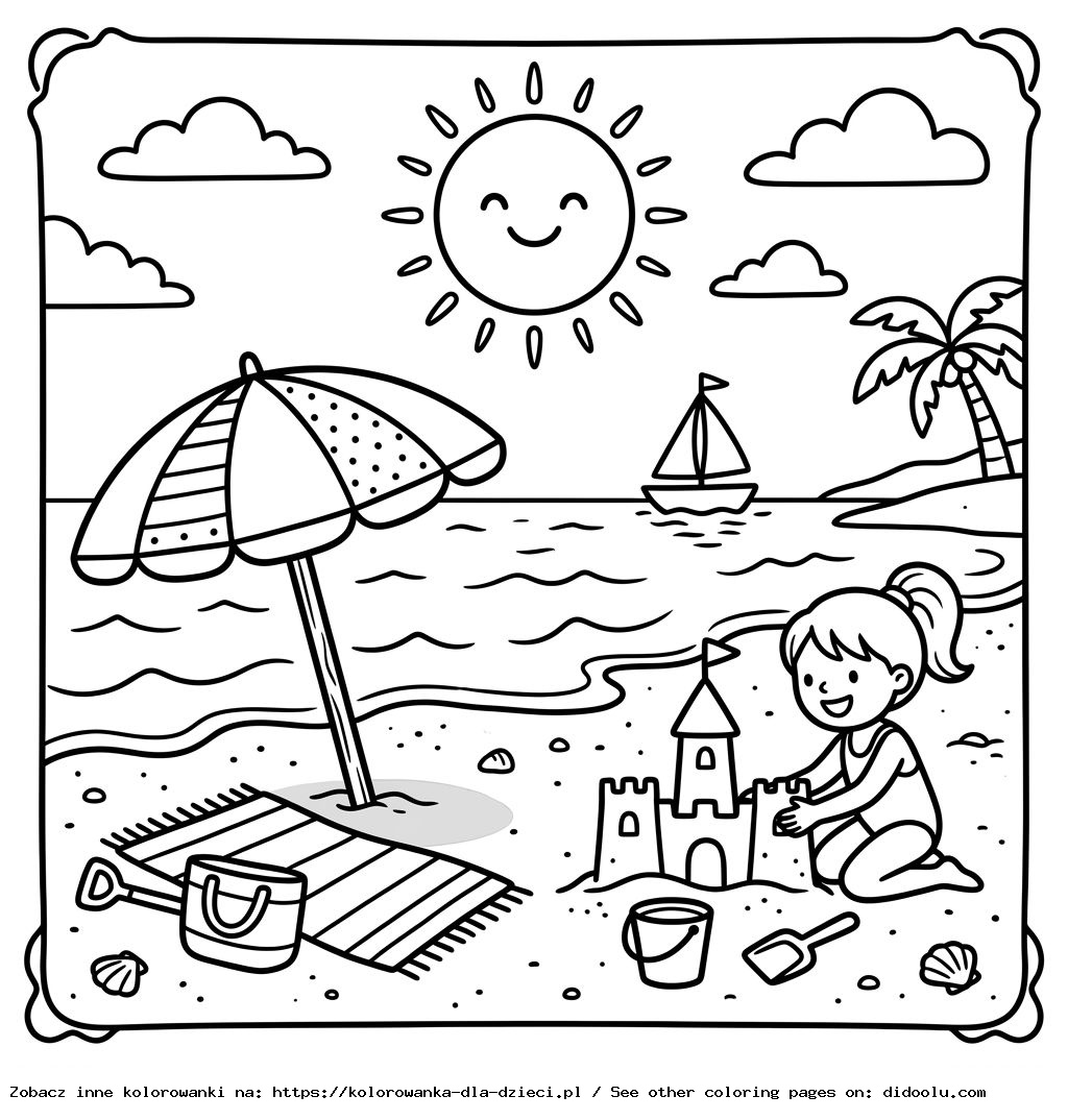 Kolorowanka Plaża i Lato